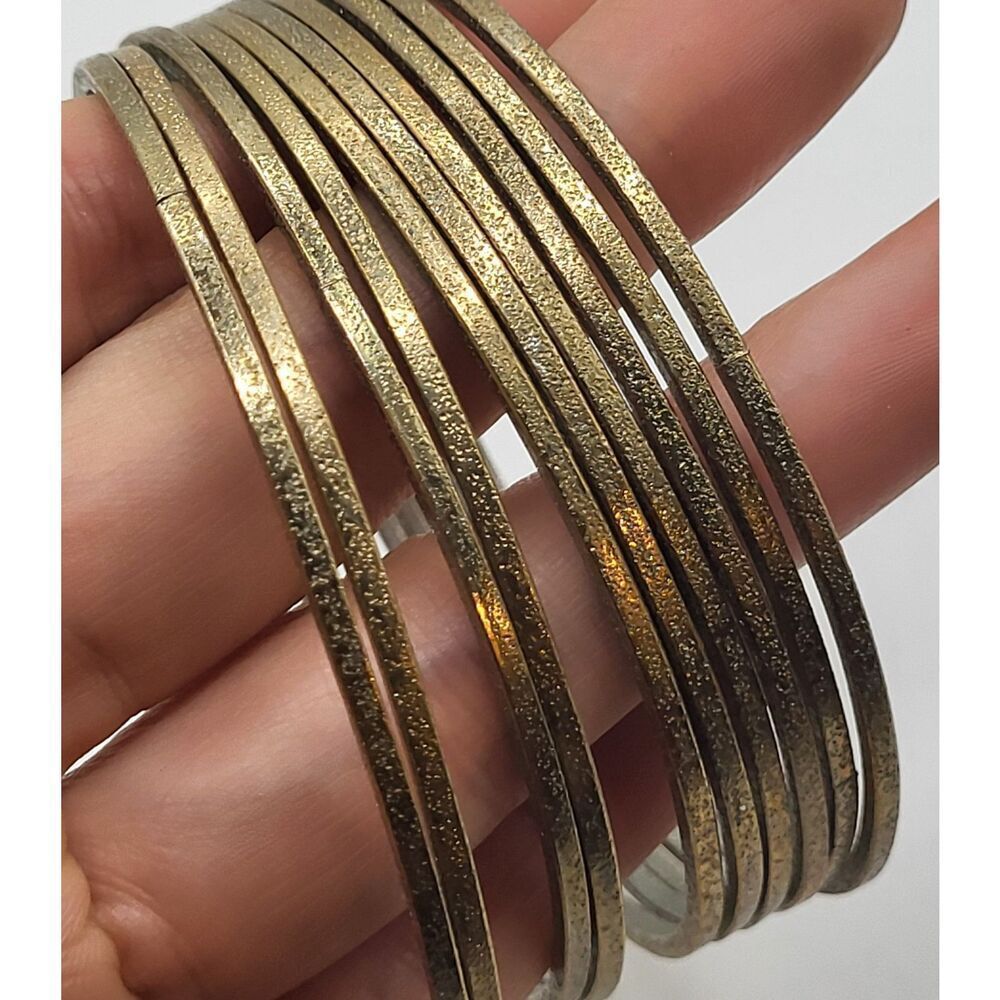 Set of 9 Gold Bangle Bracelet 2.75in